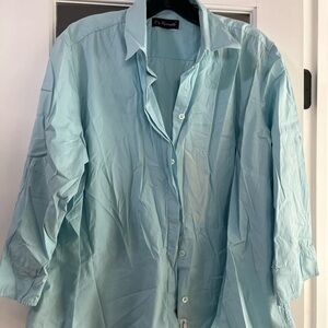 Faconnable Aqua Button-Up Shirt